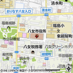福岡県八女市周辺の地図