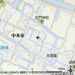 福岡県大川市中木室732-2周辺の地図