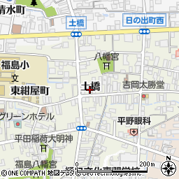 福岡県八女市本町（土橋）周辺の地図
