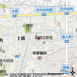 福岡県八女市本町西唐人町1-74周辺の地図