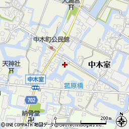 福岡県大川市中木室674周辺の地図
