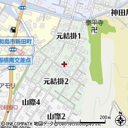 愛媛県宇和島市元結掛周辺の地図