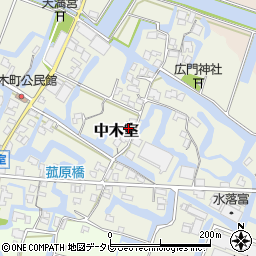 福岡県大川市中木室60周辺の地図