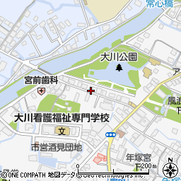 福岡県大川市酒見462周辺の地図