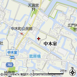 福岡県大川市中木室48周辺の地図
