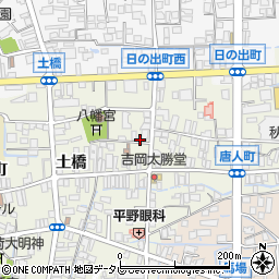 福岡県八女市本町西唐人町1-249-1周辺の地図
