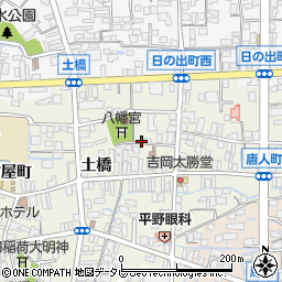 福岡県八女市本町西唐人町1-258-1周辺の地図