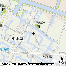 福岡県大川市中木室724周辺の地図