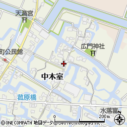 福岡県大川市中木室68周辺の地図