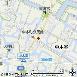 福岡県大川市中木室1周辺の地図