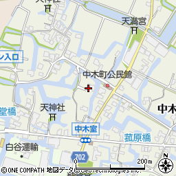 福岡県大川市中木室652周辺の地図