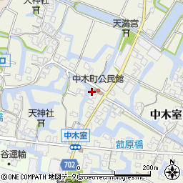 福岡県大川市中木室658周辺の地図
