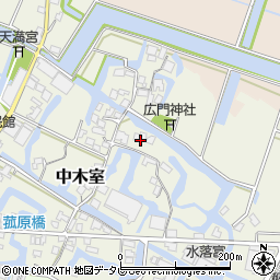 福岡県大川市中木室722周辺の地図