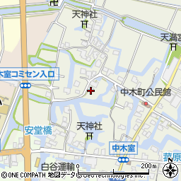 福岡県大川市中木室346周辺の地図
