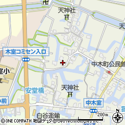 福岡県大川市中木室344-1周辺の地図