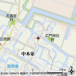 福岡県大川市中木室78周辺の地図
