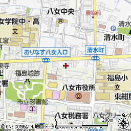 福岡中央銀行八女支店周辺の地図