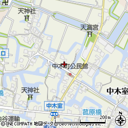 福岡県大川市中木室339周辺の地図