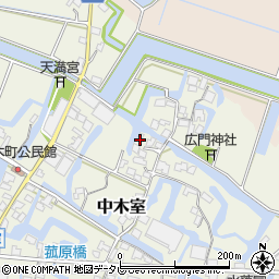 福岡県大川市中木室76周辺の地図