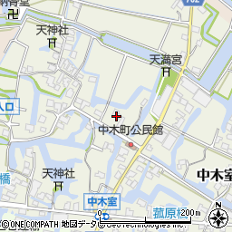 福岡県大川市中木室323周辺の地図