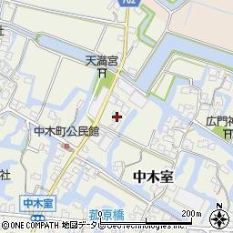 福岡県大川市中木室6周辺の地図