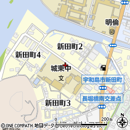 愛媛県宇和島市新田町周辺の地図