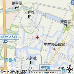 福岡県大川市中木室359周辺の地図