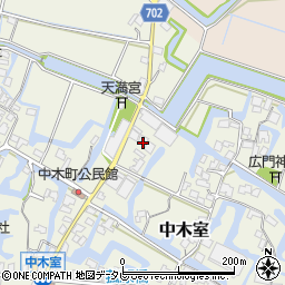 福岡県大川市中木室23周辺の地図
