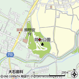 岡山公園周辺の地図