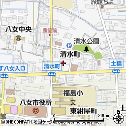 福岡銀行八女支店周辺の地図
