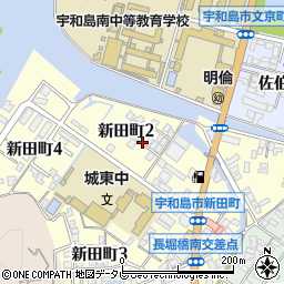 愛媛県宇和島市新田町2丁目周辺の地図