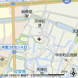 福岡県大川市中木室424周辺の地図