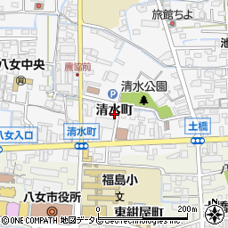 福岡県八女市本村清水町周辺の地図