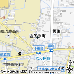 福岡県八女市本村（西矢原町）周辺の地図