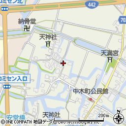 福岡県大川市中木室379周辺の地図