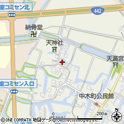 福岡県大川市中木室391-1周辺の地図