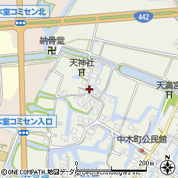 福岡県大川市中木室392周辺の地図