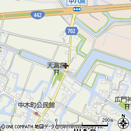 福岡県大川市中木室166周辺の地図