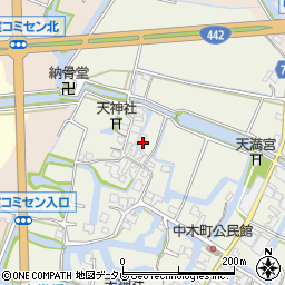 福岡県大川市中木室382周辺の地図
