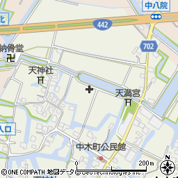 福岡県大川市中木室周辺の地図