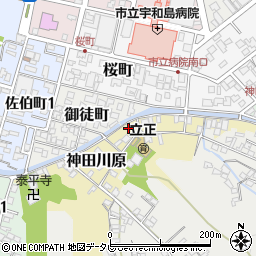 愛媛県宇和島市神田川原80周辺の地図