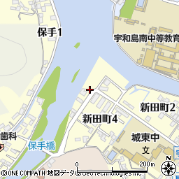 愛媛県宇和島市新田町4丁目周辺の地図