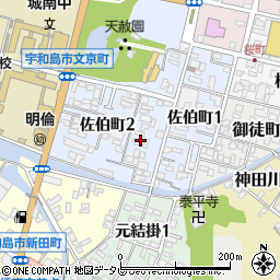愛媛県宇和島市佐伯町周辺の地図