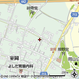 福岡県八女市室岡周辺の地図