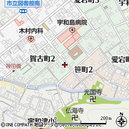 愛媛県宇和島市賀古町1丁目周辺の地図