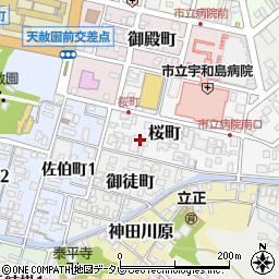 愛媛県宇和島市桜町周辺の地図