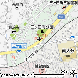 大分県大分市三ケ田町周辺の地図