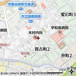 愛媛県宇和島市京町周辺の地図