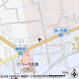 福岡県八女市平田605周辺の地図
