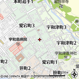 愛媛県宇和島市愛宕町周辺の地図